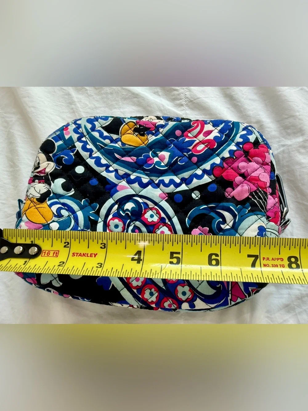 Vera Bradley Blue Pink Quilted Mickey Cosmetic Case